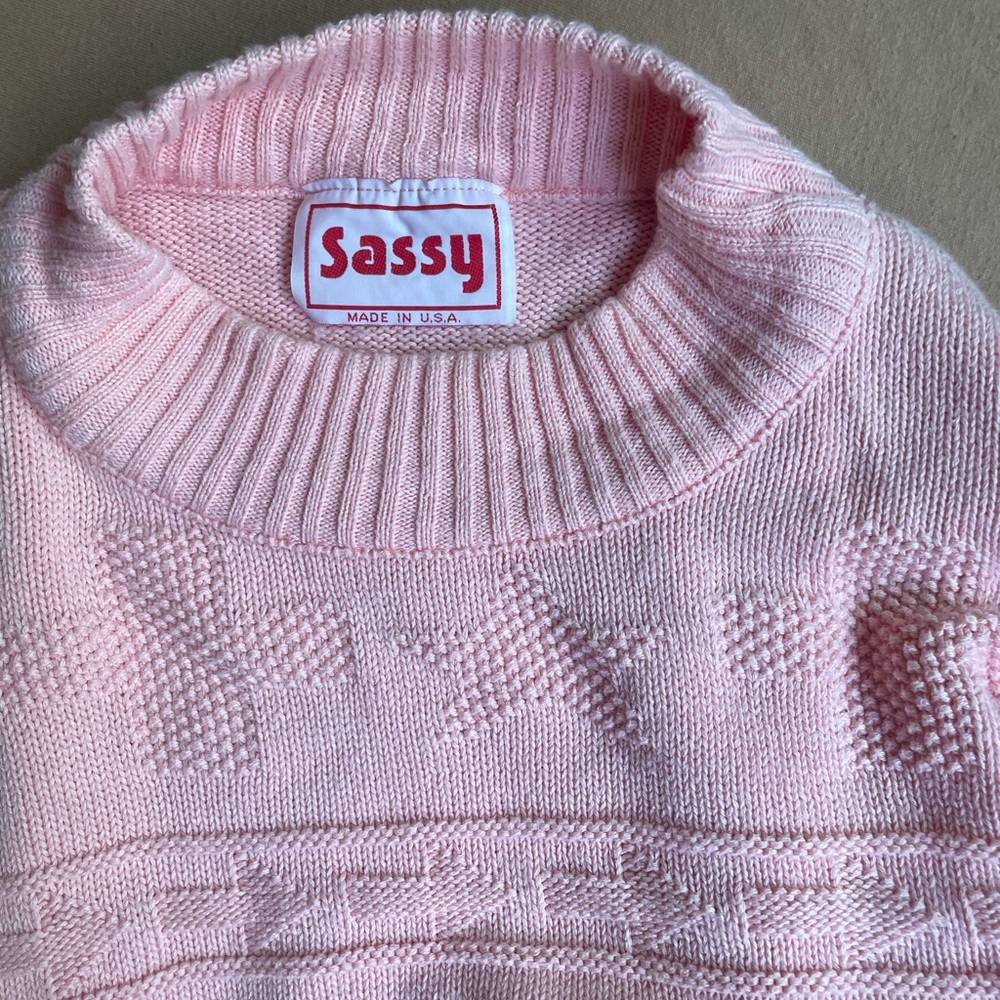 Truly deadstock vintage pink cotton jumper size S